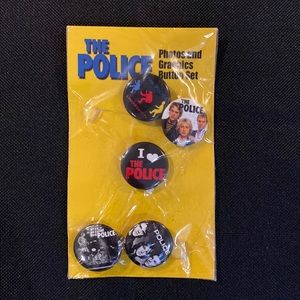 The Police buttons. NEW 5 buttons for jacket or backpack.